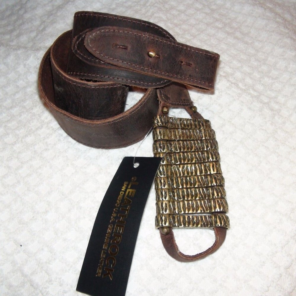 Leatherock Leather Embellished Gold Hardware Belt